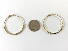 Load image into Gallery viewer, 18K Gold Plated Large Beaded Hoops Earring over Copper 3 pairs
