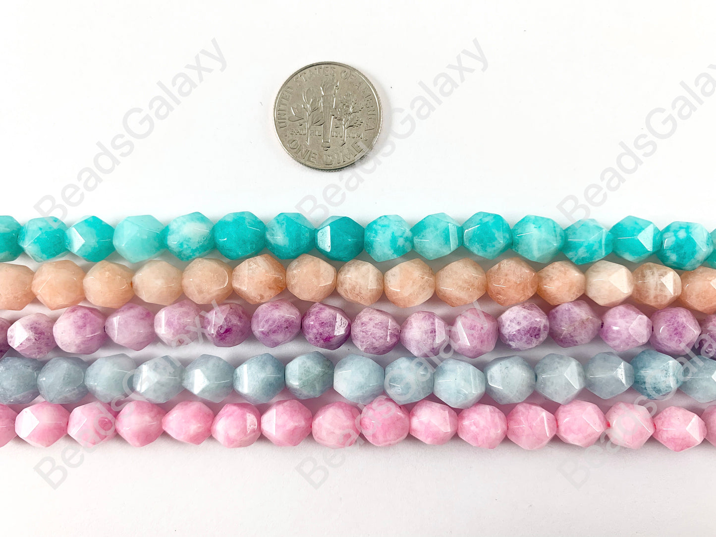 Handcut Dyed Jade Gemstones Starcut Faceted Natural Gemstone Beads Around 15"