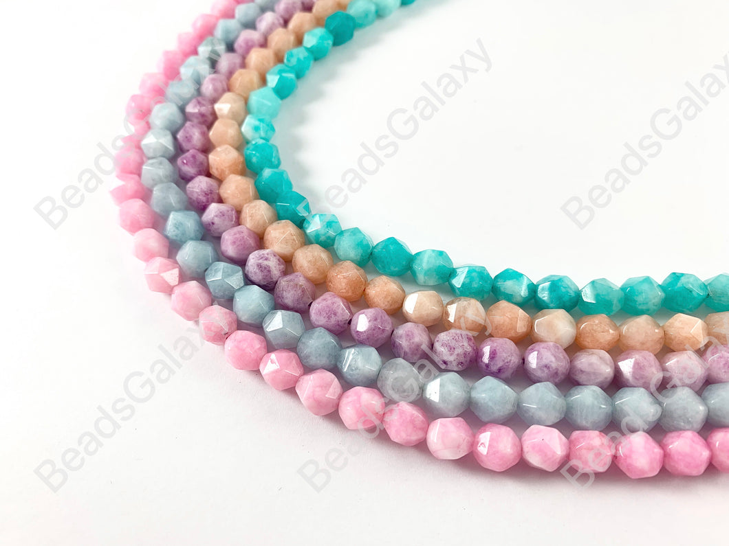 Handcut Dyed Jade Gemstones Starcut Faceted Natural Gemstone Beads Around 15