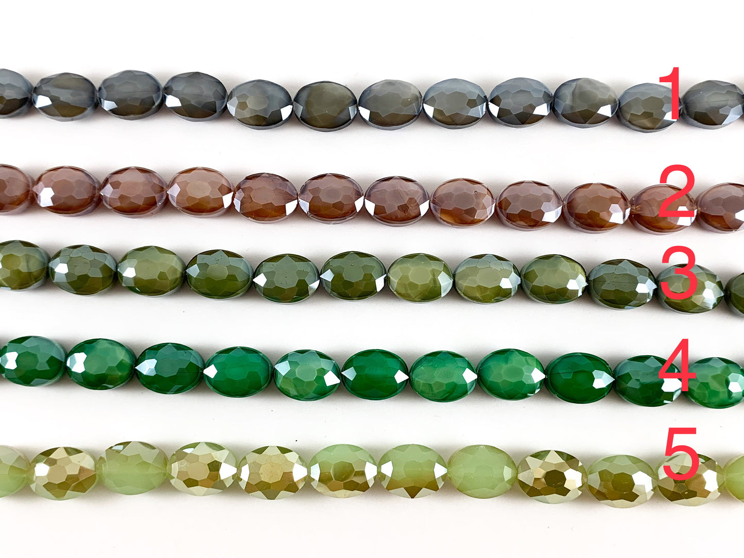 Faceted Shiny 12x16mm Dyed Jade Glass Oval Crystal Strands