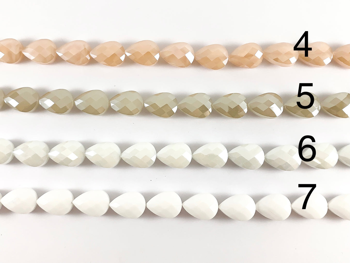 Faceted Shiny 13x18mm Dyed Jade Glass Teardrop Crystal Strands