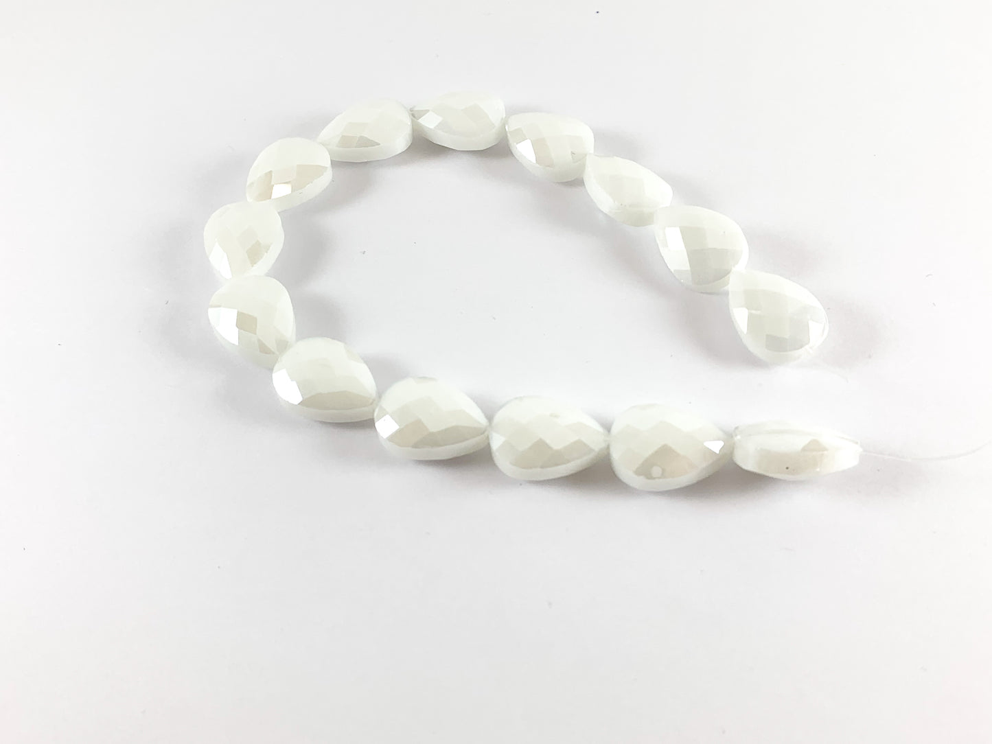 Faceted Shiny 13x18mm Dyed Jade Glass Teardrop Crystal Strands