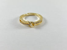 Cargar imagen en el visor de la galería, 18K Gold Plated CZ Pave Simple Dainty Knot Ring 6pcs
