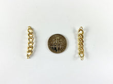 Load image into Gallery viewer, 18K Real Gold Plated CZ Pave Chain Link Connector Component over Brass 6 pcs
