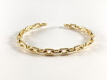 Load image into Gallery viewer, Real Gold/Platinum 18K Plated Copper Simple Oval Chain Linked Adjustable Bracelet Cuffs 3pc
