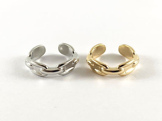 Real Gold 18K/Platinum Plated Copper Adjustable Ring 6pc