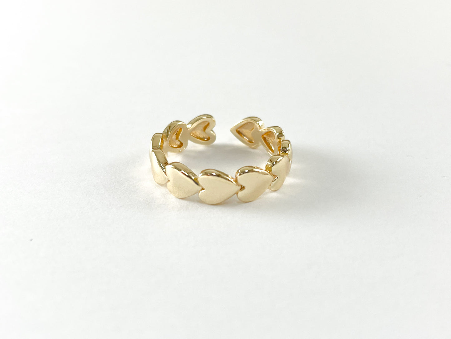 Real Gold 18K Plated Copper Adjustable Infinity Heart Ring 6pcs