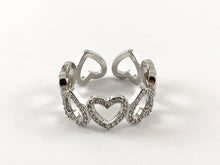 Load image into Gallery viewer, 18K Real Gold/Platinum Plated CZ Pave Infinity Heart Ring 4pcs
