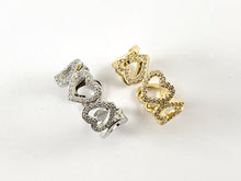 Load image into Gallery viewer, 18K Real Gold/Platinum Plated CZ Pave Infinity Heart Ring 4pcs
