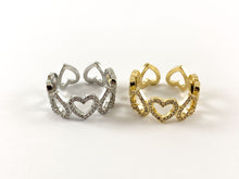 Load image into Gallery viewer, 18K Real Gold/Platinum Plated CZ Pave Infinity Heart Ring 4pcs
