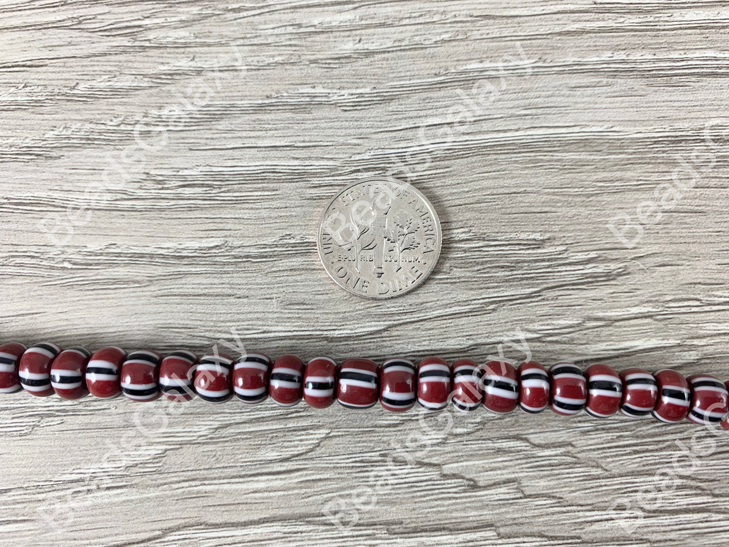 Handmade Maroon Sankas Glass Beads From Ghana Africa