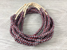 Load image into Gallery viewer, Handmade Maroon Sankas Glass Beads From Ghana Africa
