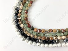 Load image into Gallery viewer, 8mm Hand cut Gemstones Star cut Faceted Natural Gemstone Beads Around 15&quot;
