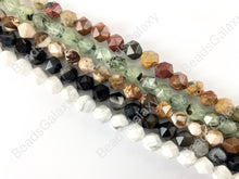 Load image into Gallery viewer, 8mm Hand cut Gemstones Star cut Faceted Natural Gemstone Beads Around 15&quot;
