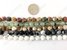 Load image into Gallery viewer, 8mm Hand cut Gemstones Star cut Faceted Natural Gemstone Beads Around 15&quot;
