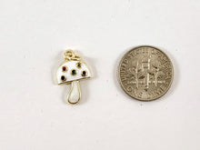 Load image into Gallery viewer, Real Gold 18K Plated Micro CZ Mushroom Enamel Pave Charm Over Brass 8pcs
