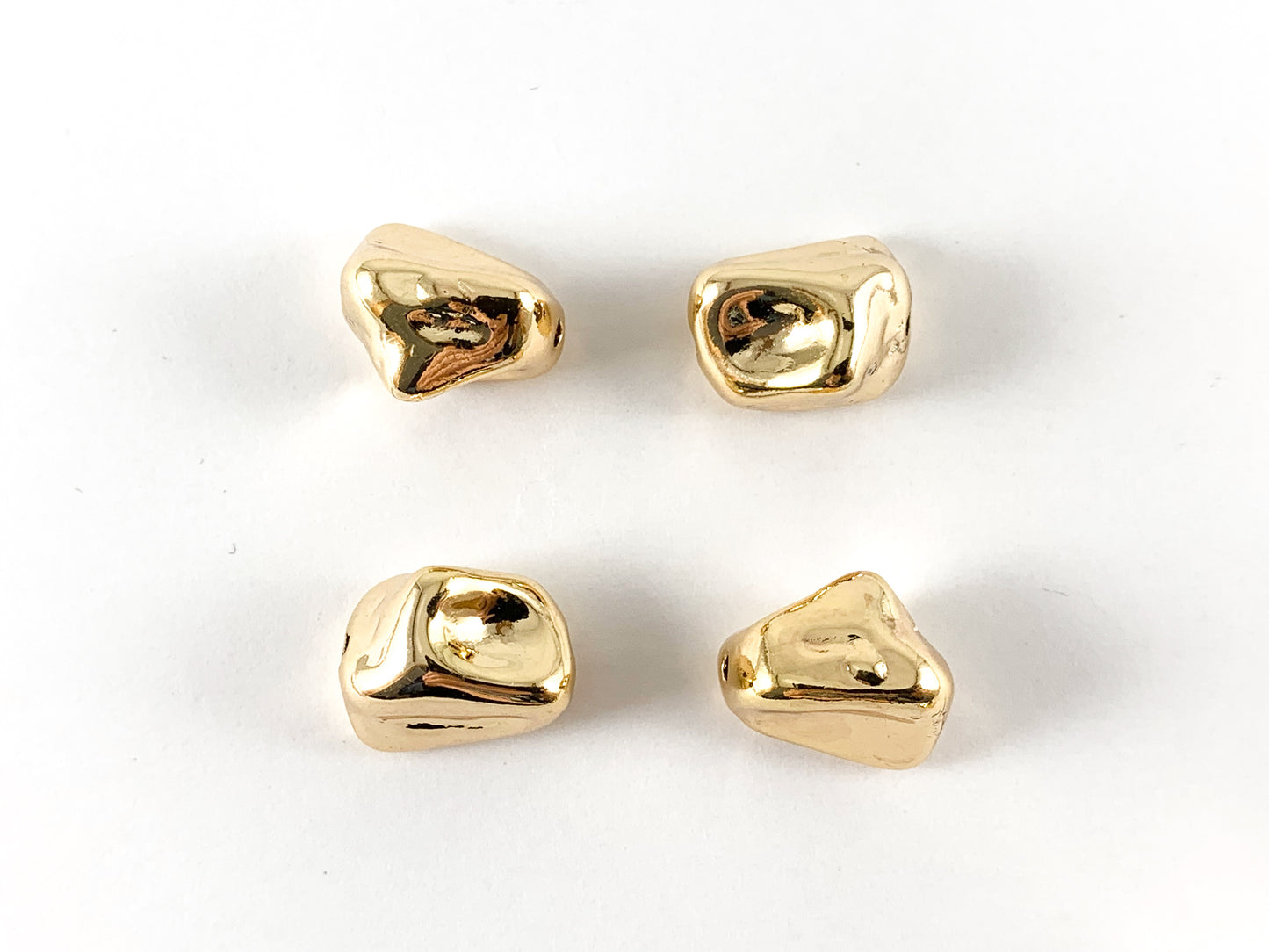 18K Gold Plated Brass Nugget Rocks Irregular Beads 10pcs