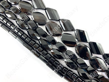 Load image into Gallery viewer, Grade AAA Solid Black Onyx Fine Cut Coin Oval Diamond Barrel Tube Faceted Shiny Natural Gemstone Beads High Quality Healing Stone Around 15&quot; 1 strand
