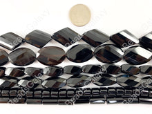 Load image into Gallery viewer, Grade AAA Solid Black Onyx Fine Cut Coin Oval Diamond Barrel Tube Faceted Shiny Natural Gemstone Beads High Quality Healing Stone Around 15&quot; 1 strand
