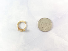 Load image into Gallery viewer, Real Gold 18K Simple Japanese Opal Dainty Minimal Huggies Earrings 11mm 2 pairs
