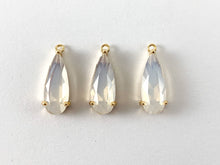 Load image into Gallery viewer, Real Gold 18K Plated Opal Glass Crystal Teardrop Charm Over Brass 10pcs
