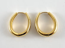 Load image into Gallery viewer, 18K Real Gold/Platinum Plated Oval Hoops Earrings 3 pairs
