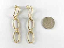 Load image into Gallery viewer, Real 18K Gold Plated Oval Link Dangle Earrings Over Copper 4 pairs
