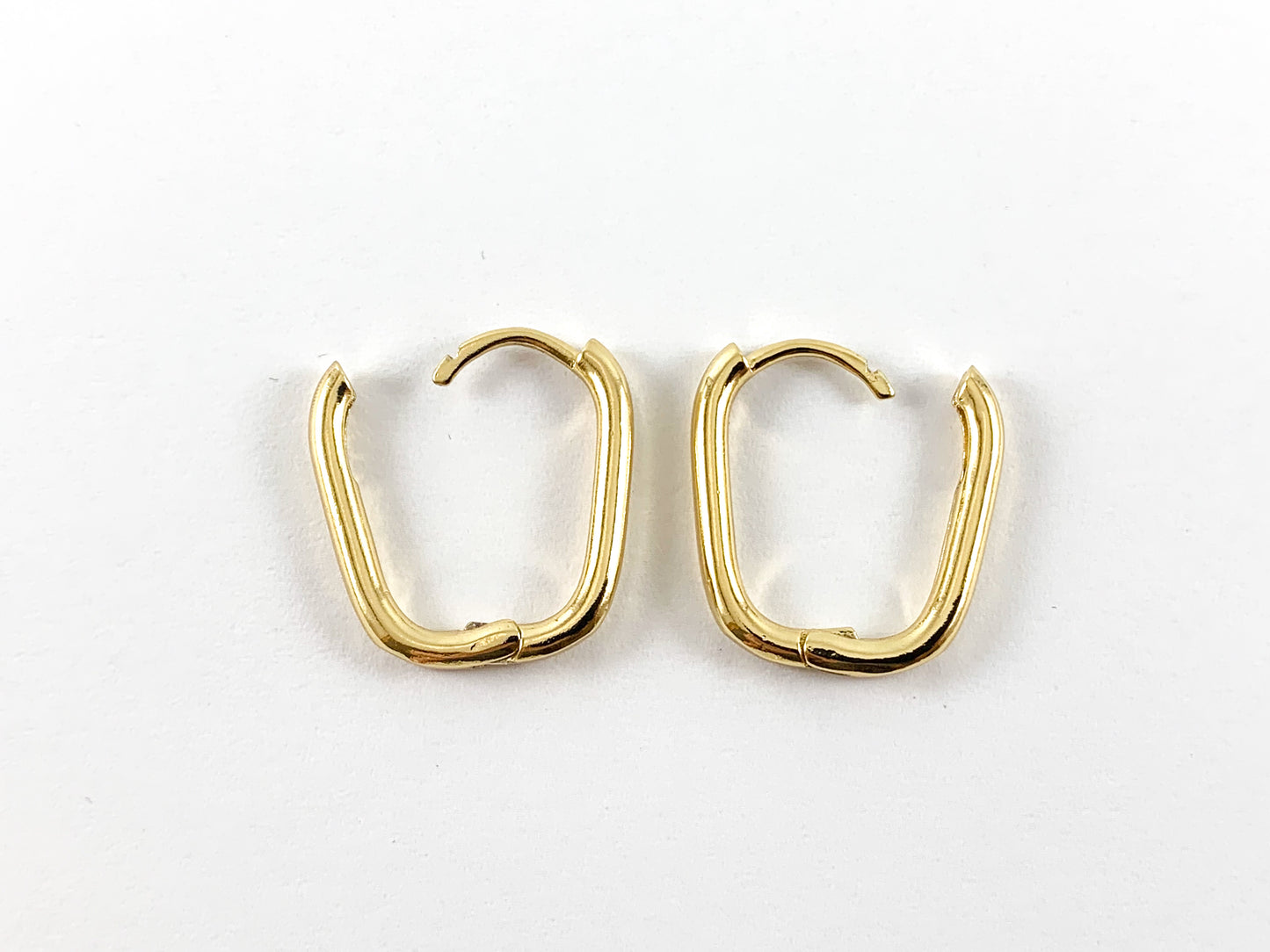 18K Real Gold Plated Minimalist Simple Oval Hoops Earrings 5pairs