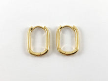 Load image into Gallery viewer, 18K Real Gold Plated Minimalist Simple Oval Hoops Earrings 5pairs
