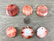 Load image into Gallery viewer, Spiny Oyster Coin Medallion Pendants - Natural Orange or Red Color
