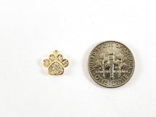 Load image into Gallery viewer, Real Gold 18K Plated Micro CZ Pave Paw Charms Over Brass 6 pcs
