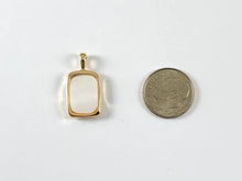 Load image into Gallery viewer, Real Gold/Silver Plated 18K Rectangle Shell Charm/Pendant Over Copper 6 pcs
