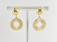 Load image into Gallery viewer, Elegant Pearl Circle Dangle Earrings in 18K Gold or Silver plated Copper 2 pairs
