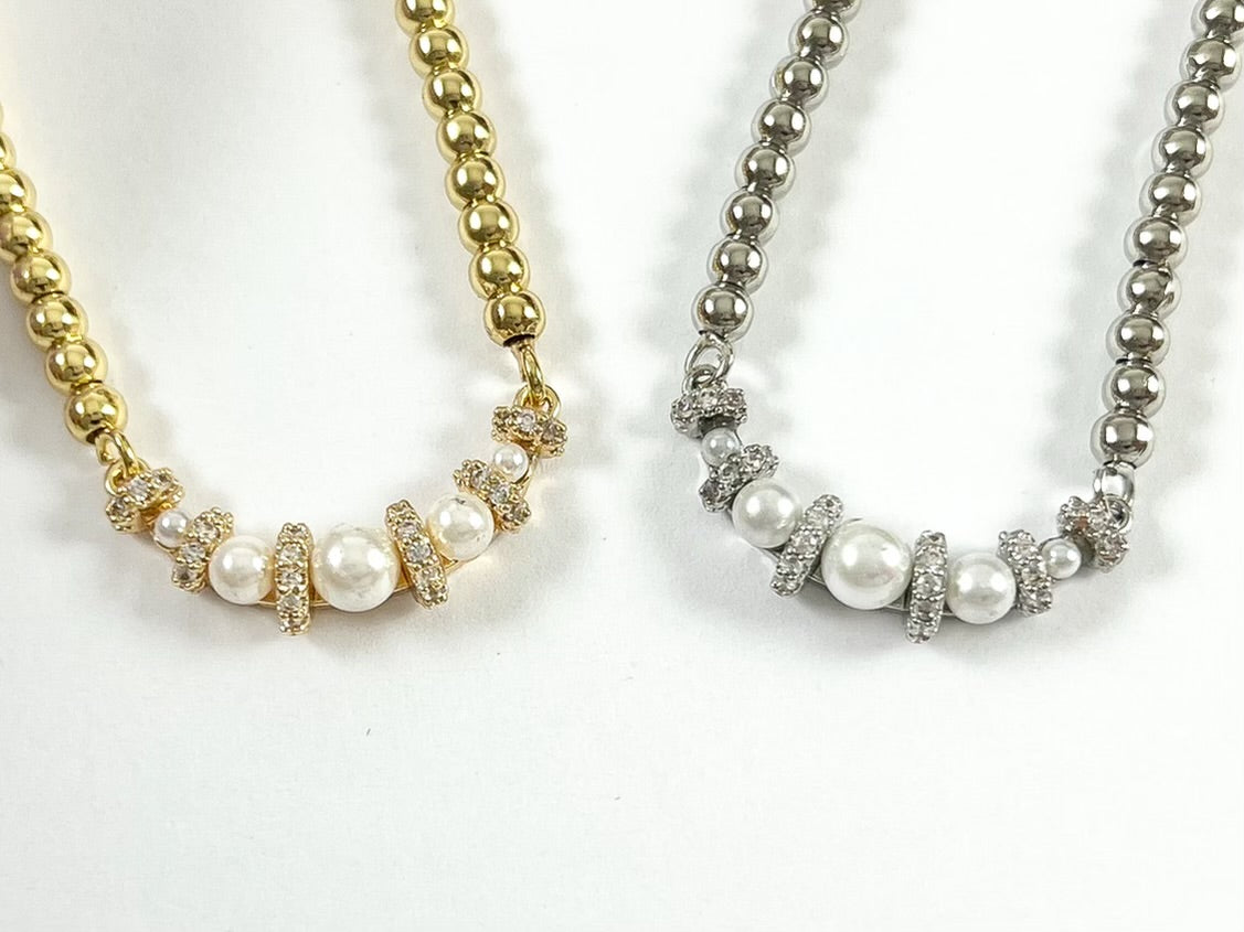 Elegant Pearl CZ Pave Curve Connector in 18K Gold/Silver Plating for DIY Jewelry Making 5 pcs