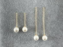 Load image into Gallery viewer, Real Gold 18K Plated Rhinestone Pearl Drop Earrings 1 pair
