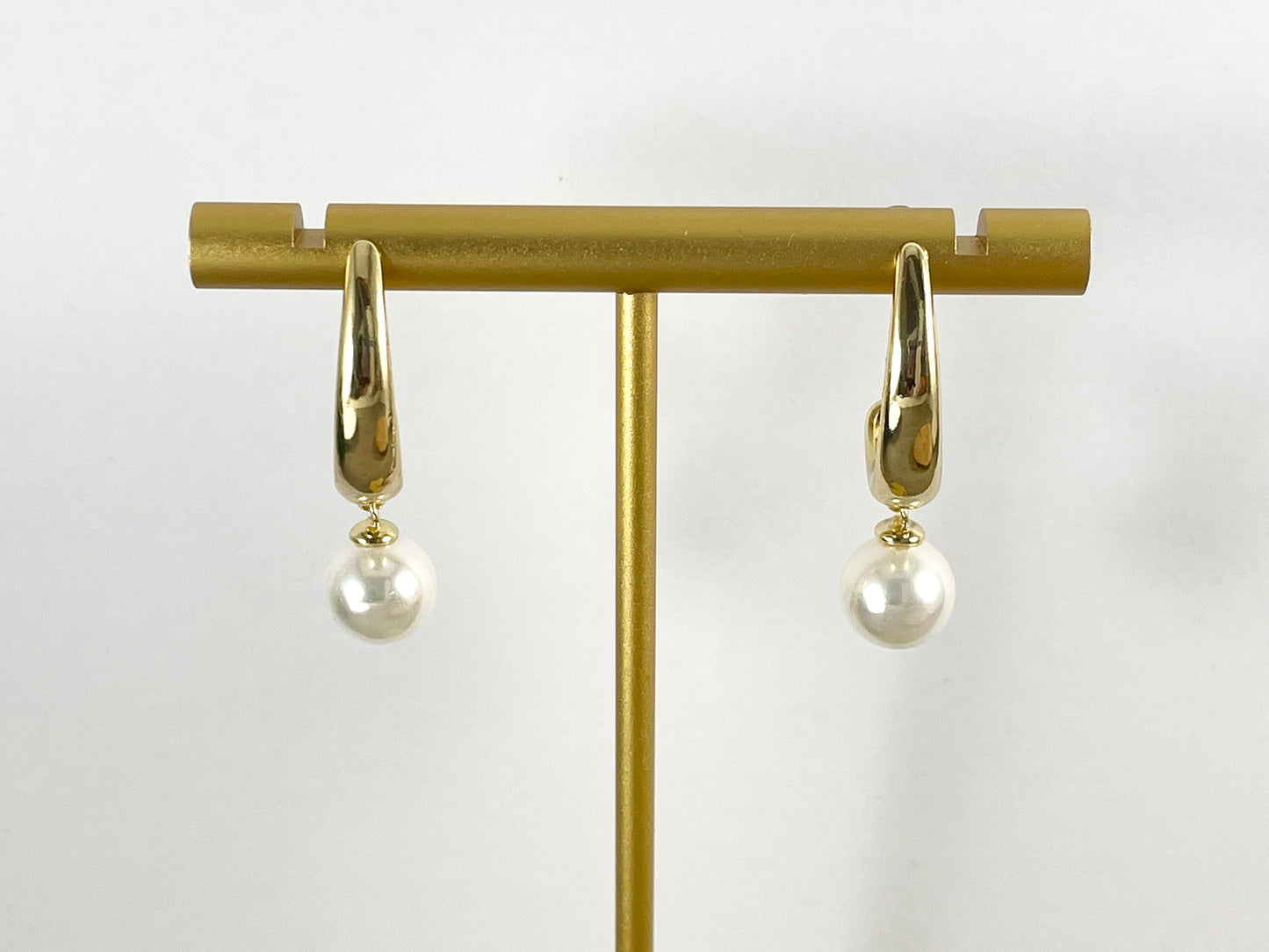 18K Gold or Silver Plated Minimalist Pearl Drop Earring Over Copper 3 pairs