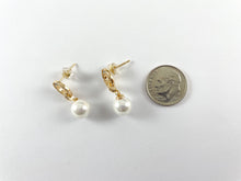 Load image into Gallery viewer, 18K Gold Plated CZ Pave Circle MOP Pearl Dangle Earrings 4 pairs
