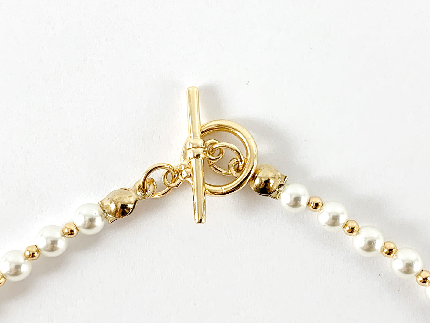 Delicate Gold Plated Dainty Minimalist Pearl Necklace