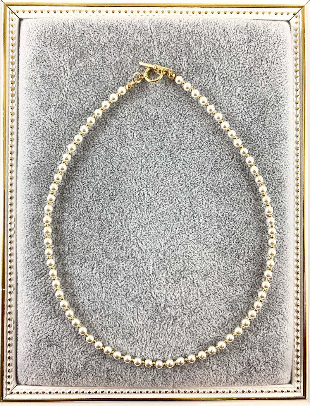 Delicate Gold Plated Dainty Minimalist Pearl Necklace