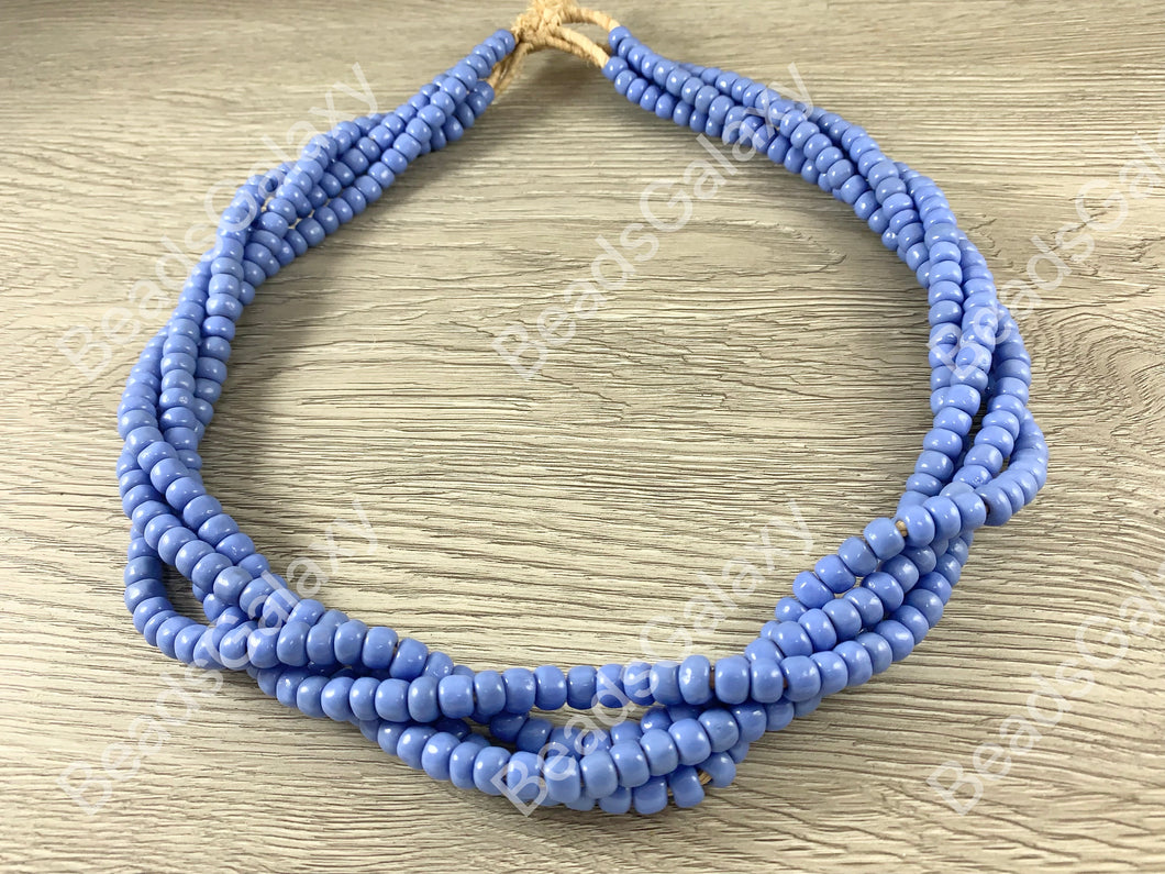 Handmade Periwinkle Sankas Glass Beads From Ghana Africa