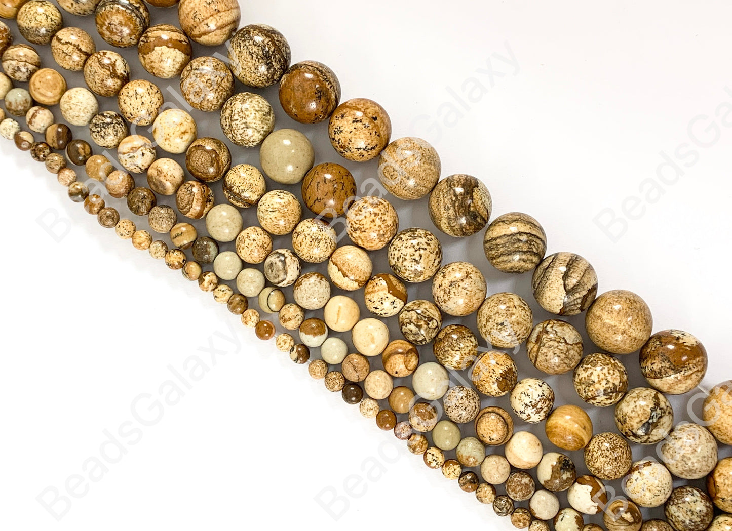 Picture Jasper cuentas de piedras preciosas naturales brillantes redondas de grado AAA auténtico de 35,5 a 15.0 in.