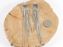 Load image into Gallery viewer, Glamorous fringe Straight Tassel Earrings in 18K Gold or Silver Plated over Copper 1 pair
