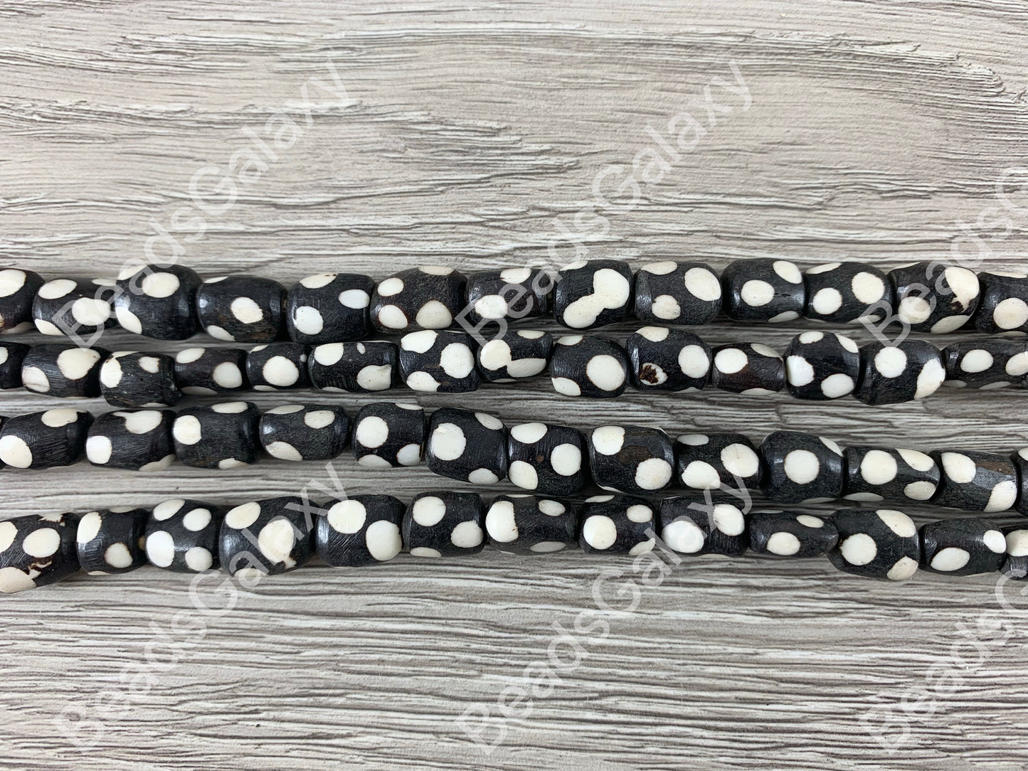 Brown Polka Dot Bone Beads From Africa