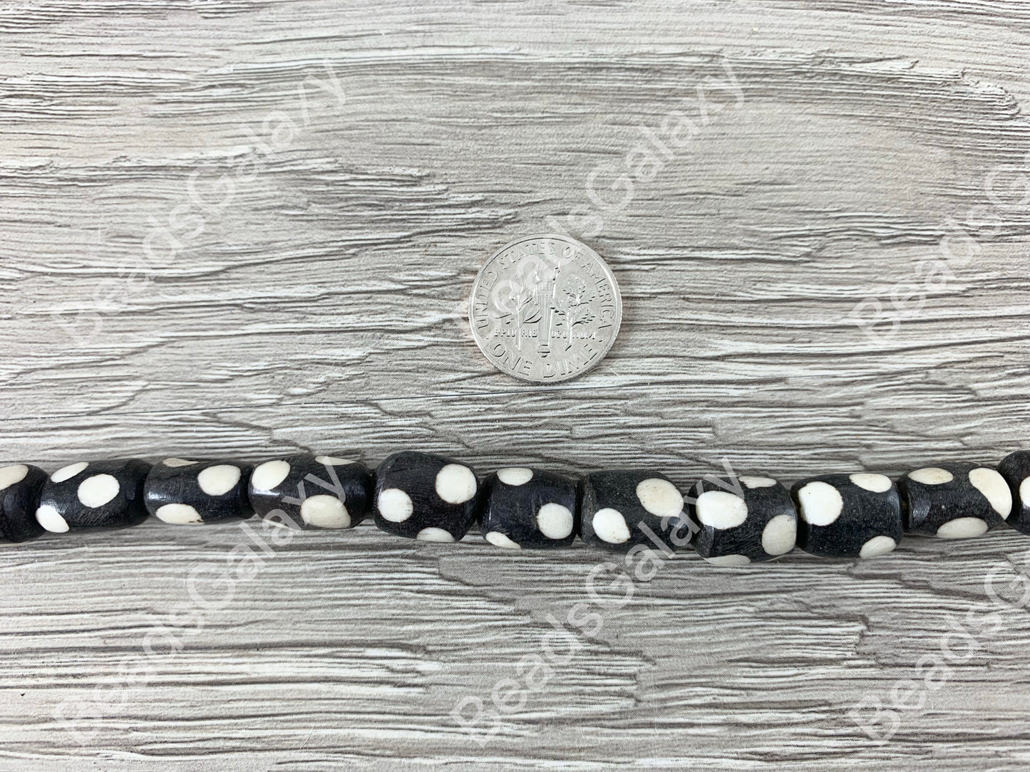 Brown Polka Dot Bone Beads From Africa