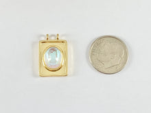 Load image into Gallery viewer, Opalite Oval AB Rectangle Pendants over 18K Gold plated Copper 6 pcs
