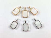 Load image into Gallery viewer, Real Gold/Silver Plated 18K Rectangle Shell Charm/Pendant Over Copper 6 pcs
