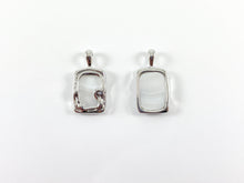 Load image into Gallery viewer, Real Gold/Silver Plated 18K Rectangle Shell Charm/Pendant Over Copper 6 pcs
