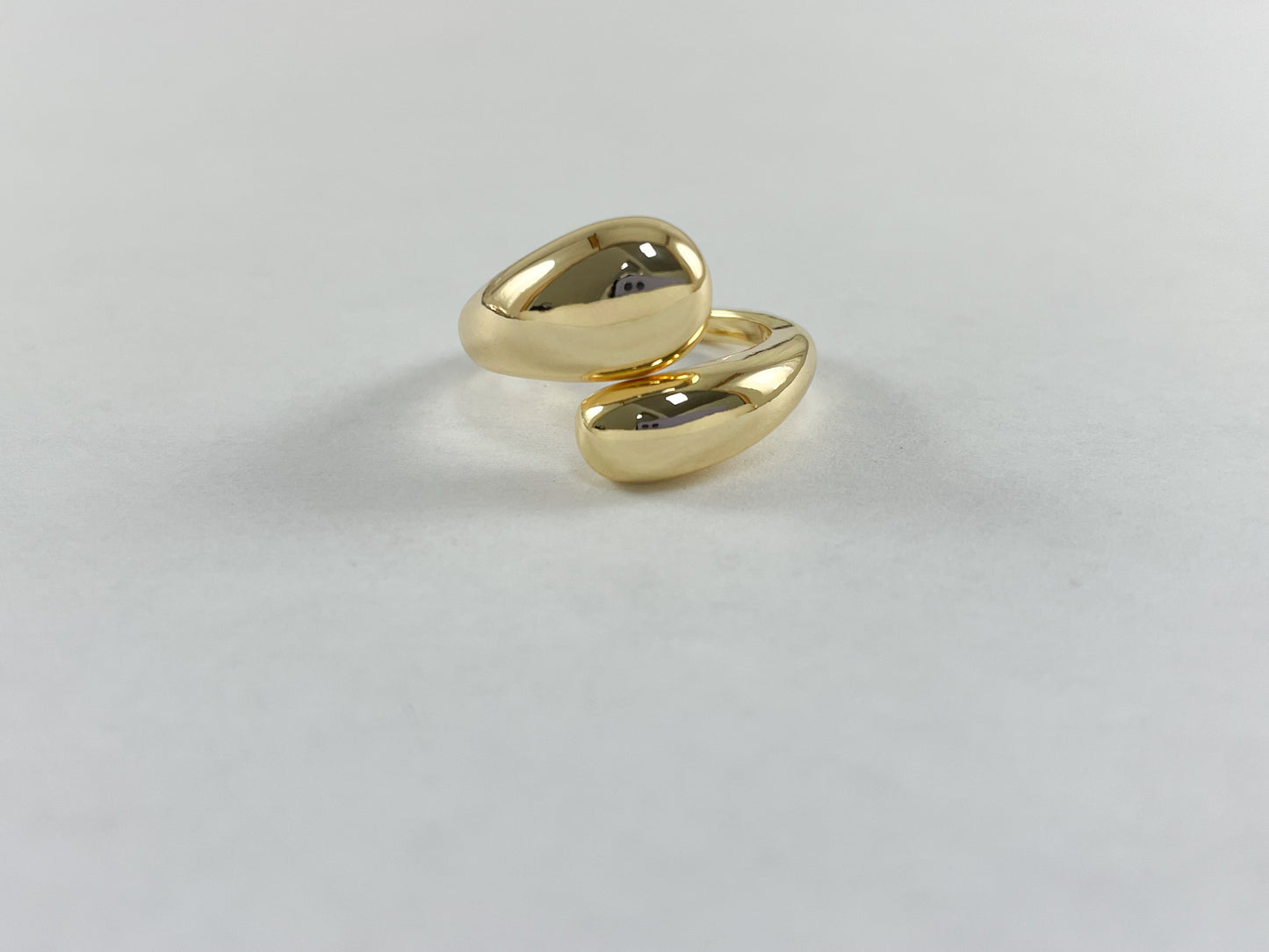 18K Gold Plated Simple Bypass Ring 5pcs