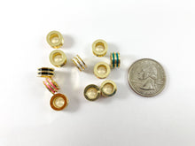 Load image into Gallery viewer, Enamel Rondelle Large Hole Spacer Beads Charm in Real Gold 18K Plated over Brass 10pcs
