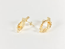 Load image into Gallery viewer, Knotted Roped Earring Findings Component with Loop in 18K Gold plated Copper 5 pairs
